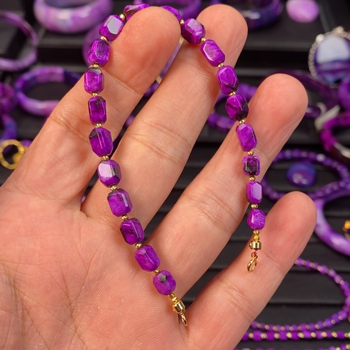 苏纪石（舒俱来）手链18K金镶嵌也*