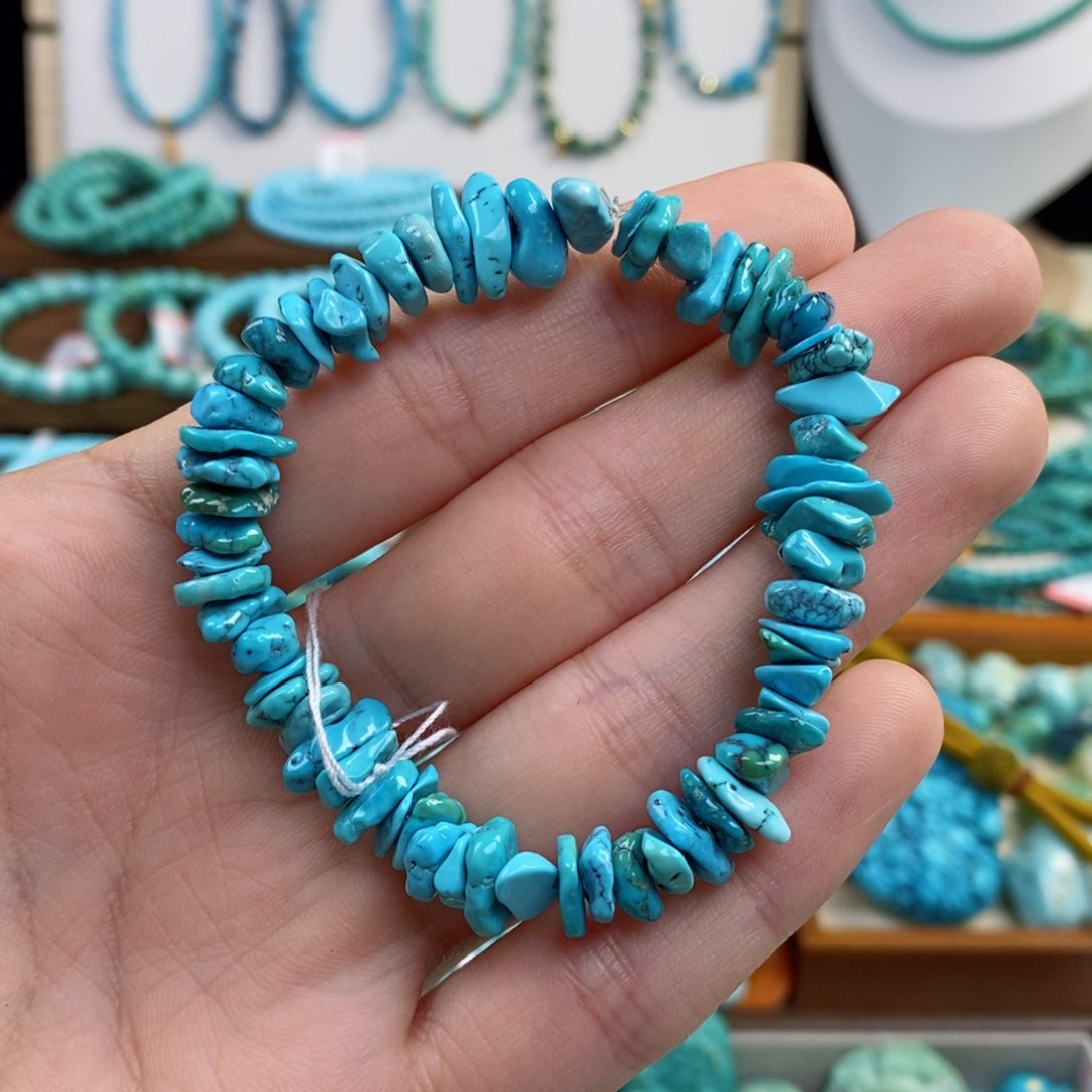 未镶嵌绿松石手串蓝****