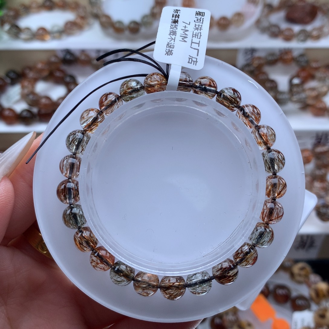 未镶嵌手串水晶黑金超七多样性发其一