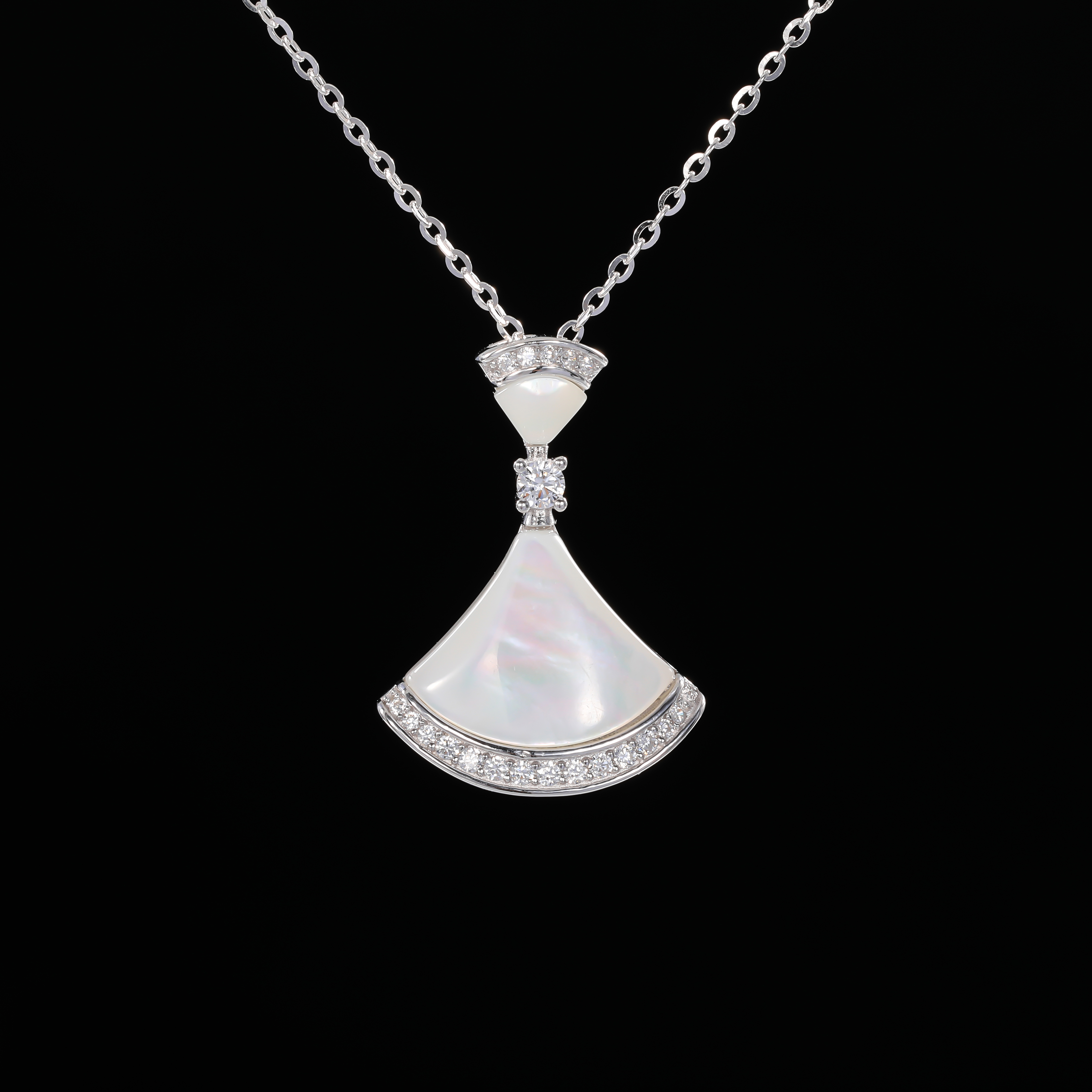 坠链均925银 ——木木（SY5256）纯银微镶小裙子项链45厘米