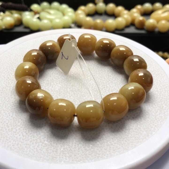 和田玉手串未镶嵌卡14