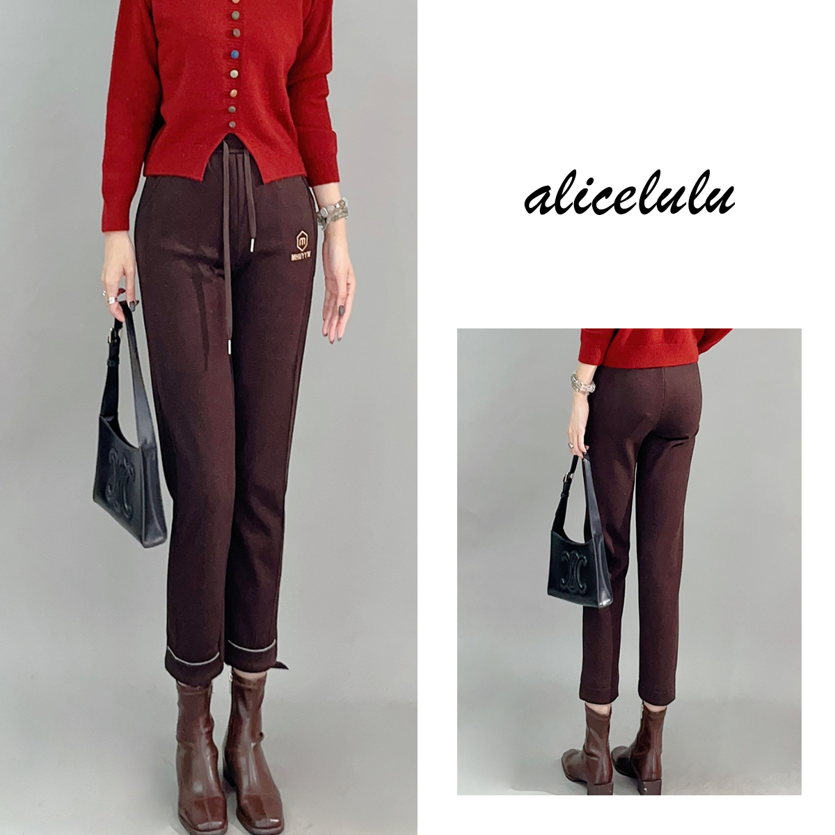 6 alicelulu 雪原之旅休闲裤  保暖御寒 弹力松紧 S1034680T