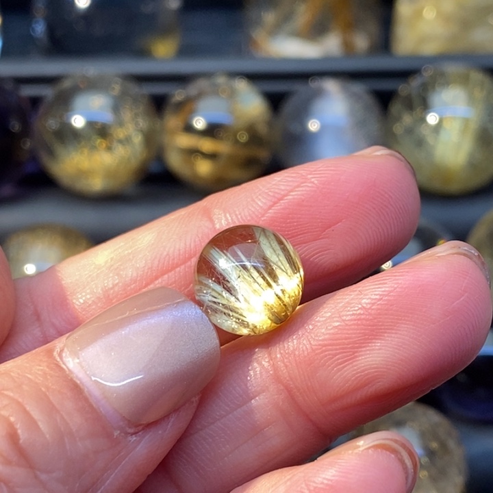 【闪购商品】水晶天然钛晶单珠未镶嵌⤷****?定制打通孔不退不换