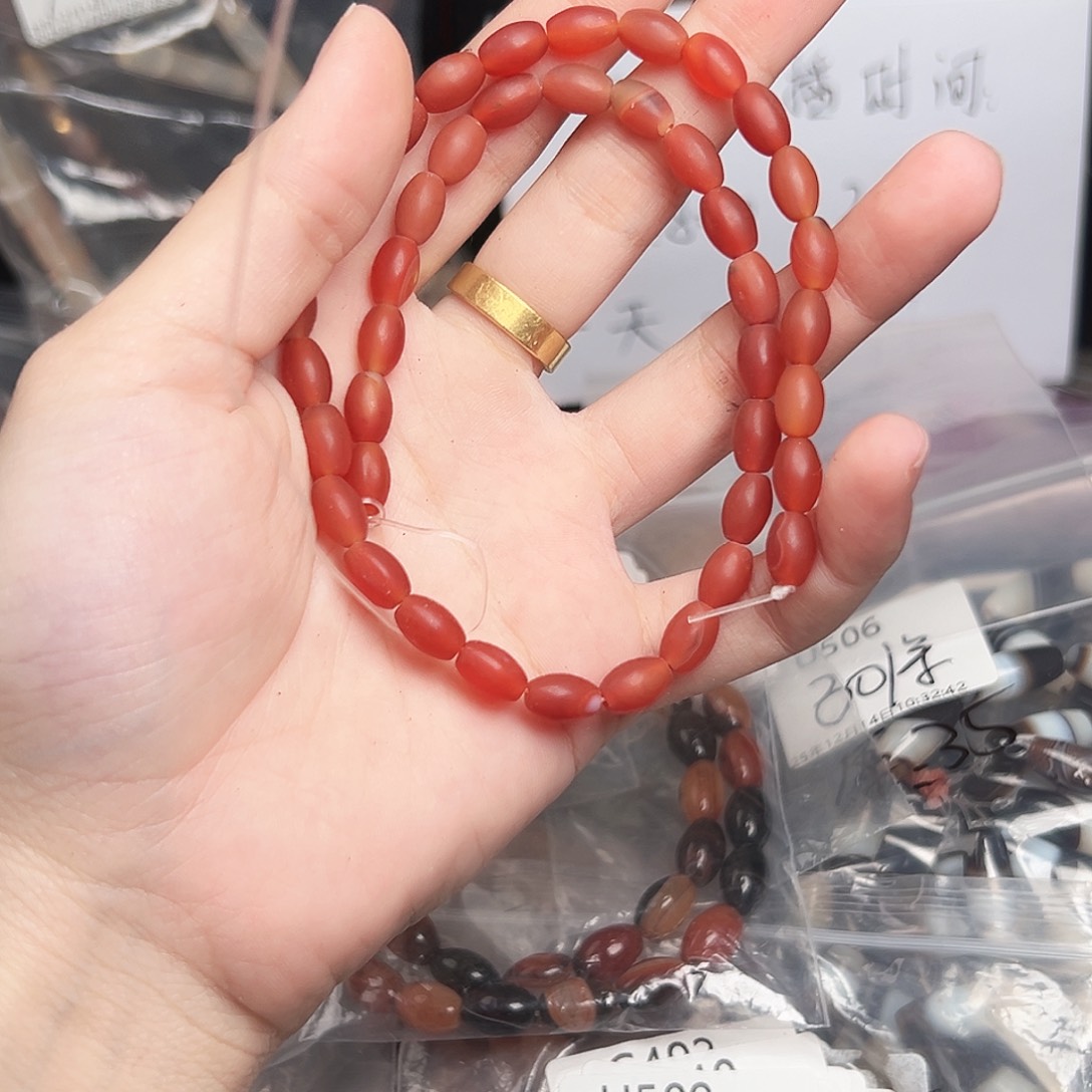 玛瑙/玉髓合金珠宝半成品u520 6m 磨砂冰透玛瑙yt