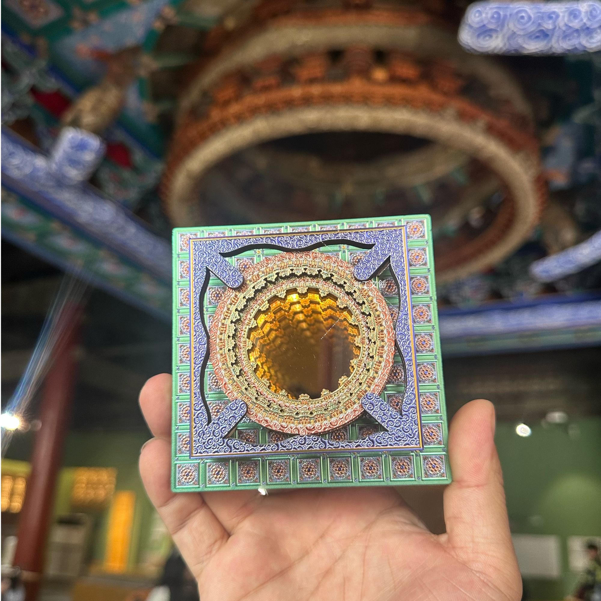 北京文创隆福寺天宫藻井木制磁吸冰箱贴深渊藻井宫影重重10cm