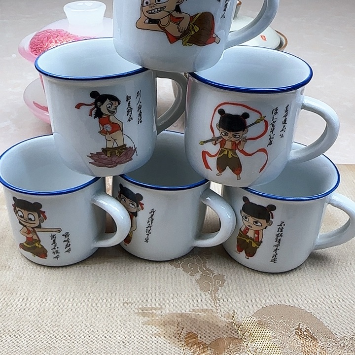 哪吒闹海搪瓷杯6只装