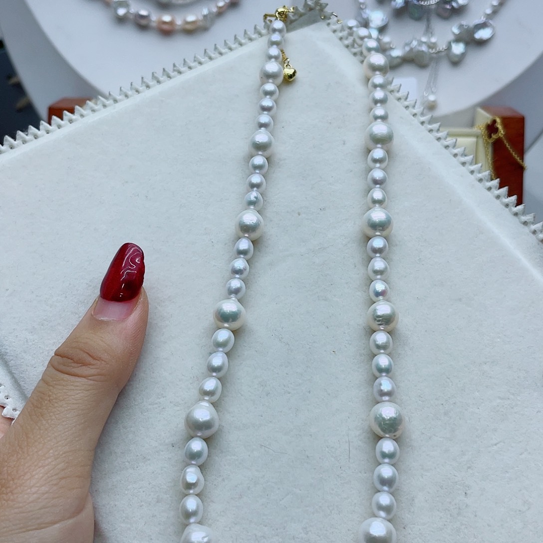 淡水珍珠银S925镶嵌颈饰