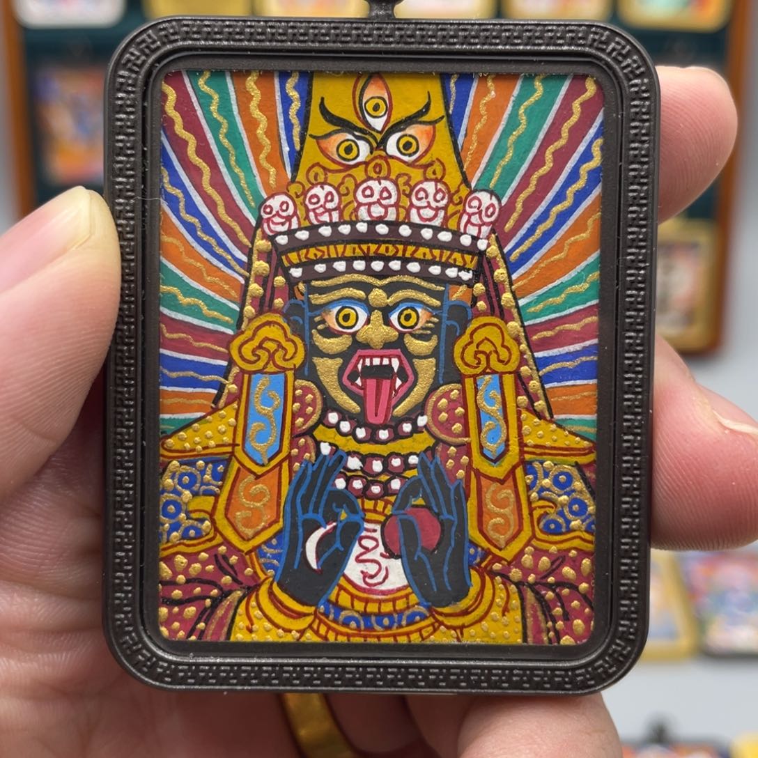 吊坠纯手绘扎基拉姆本尊单面