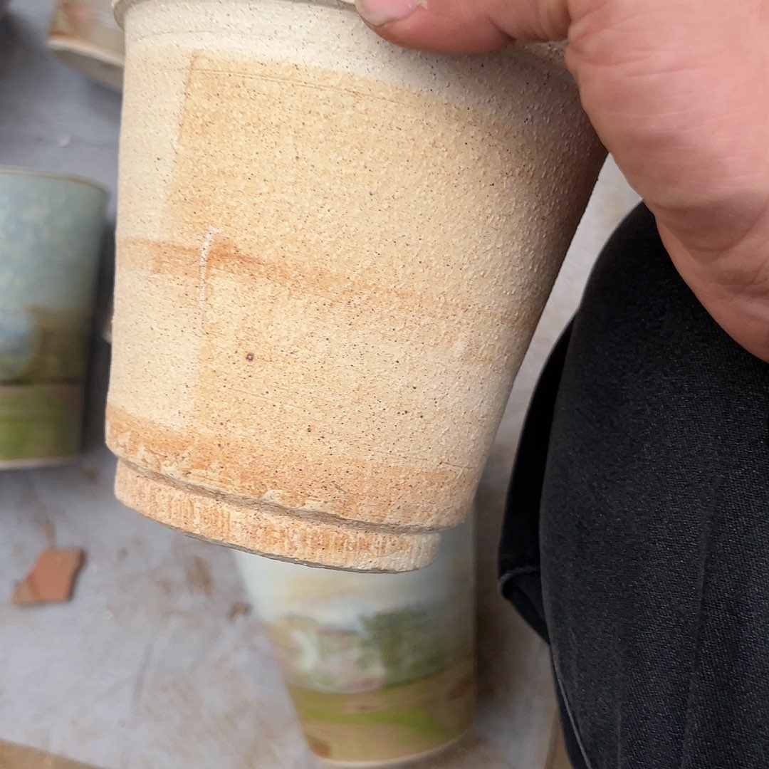 @***潘景德镇陶瓷口11.5高13