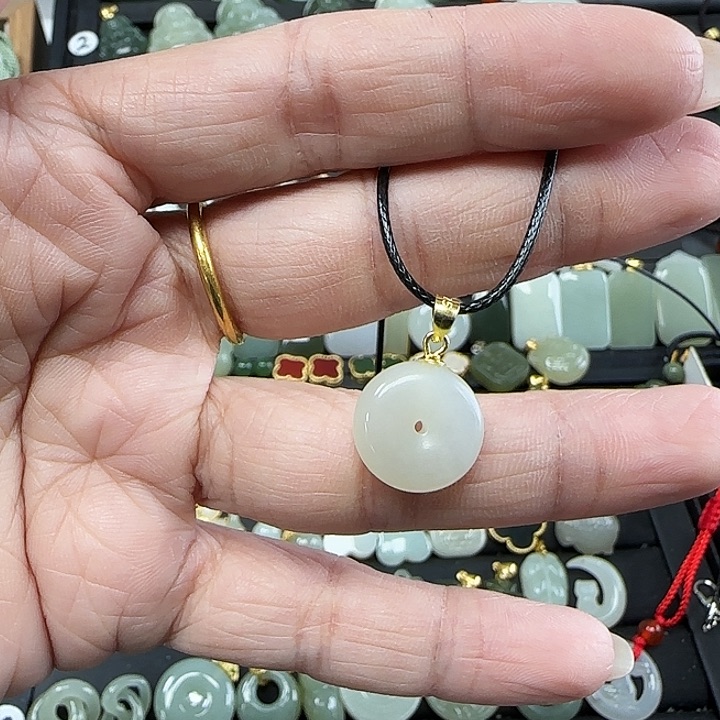 和田玉吊坠(不含链)银S925镶嵌