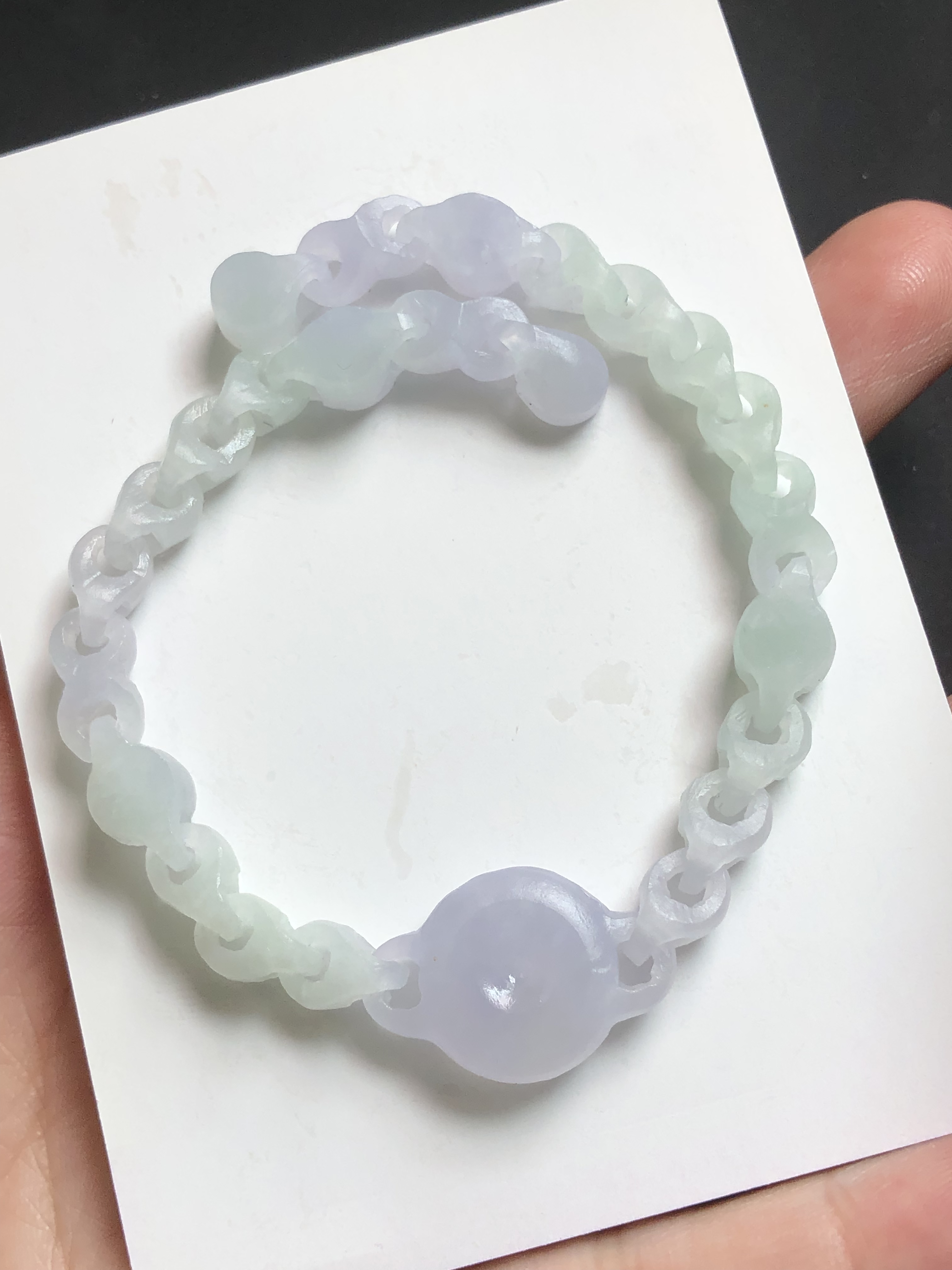 缅甸翡翠A活春彩龙骨链条