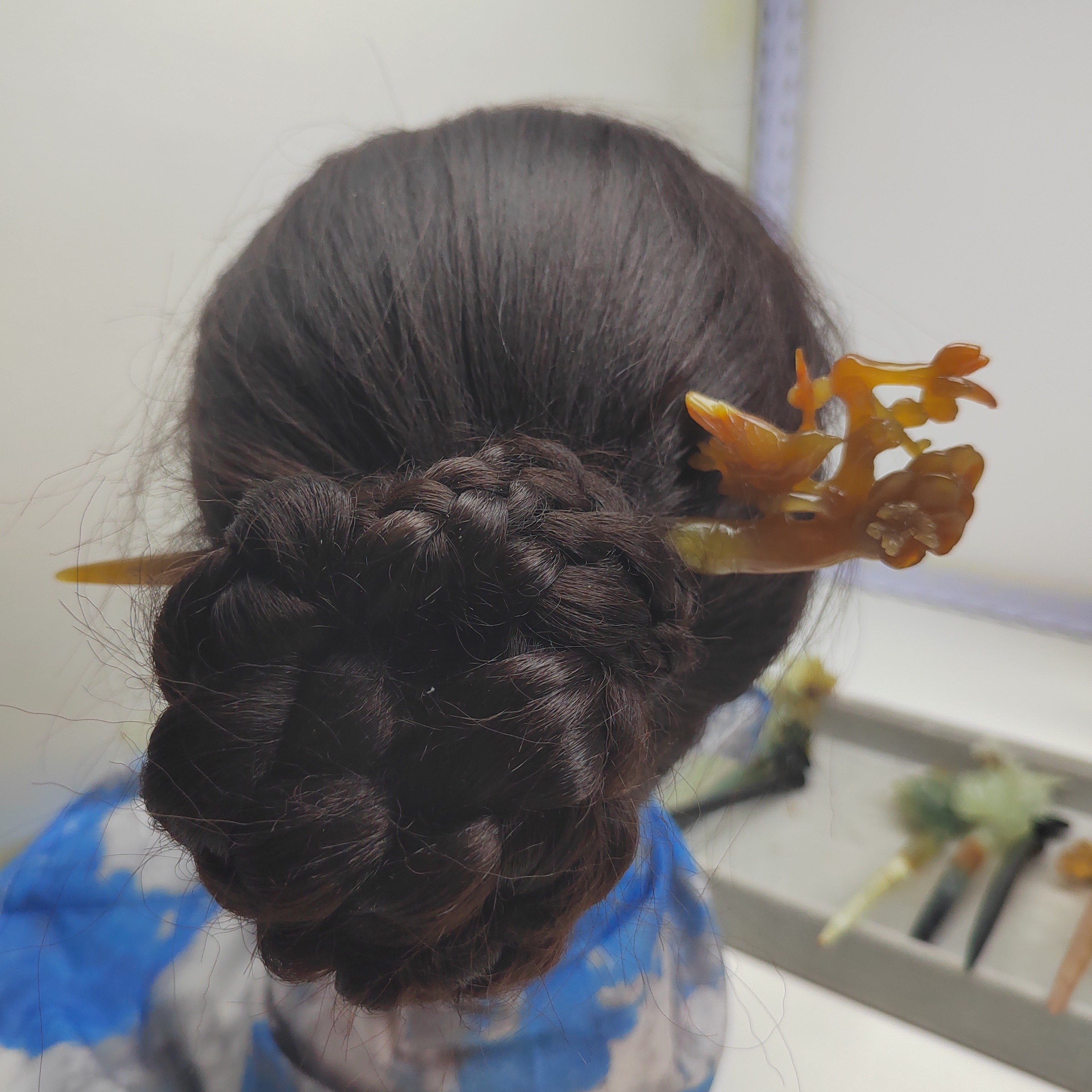 天然玉发簪喜上眉梢 料子细腻温润颜色鲜艳雕刻立体