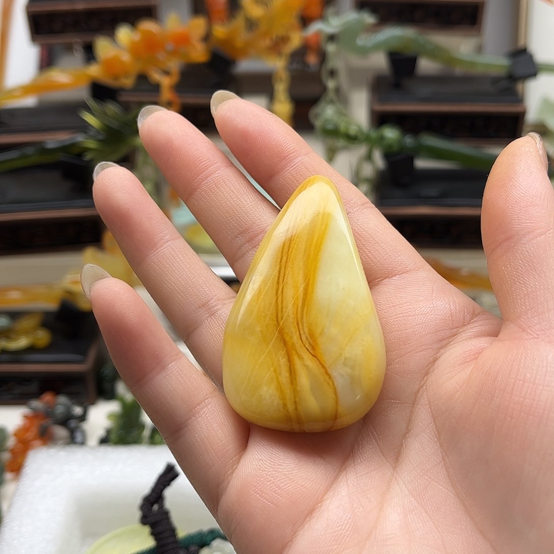 蛇纹石玉岫玉挂坠合金