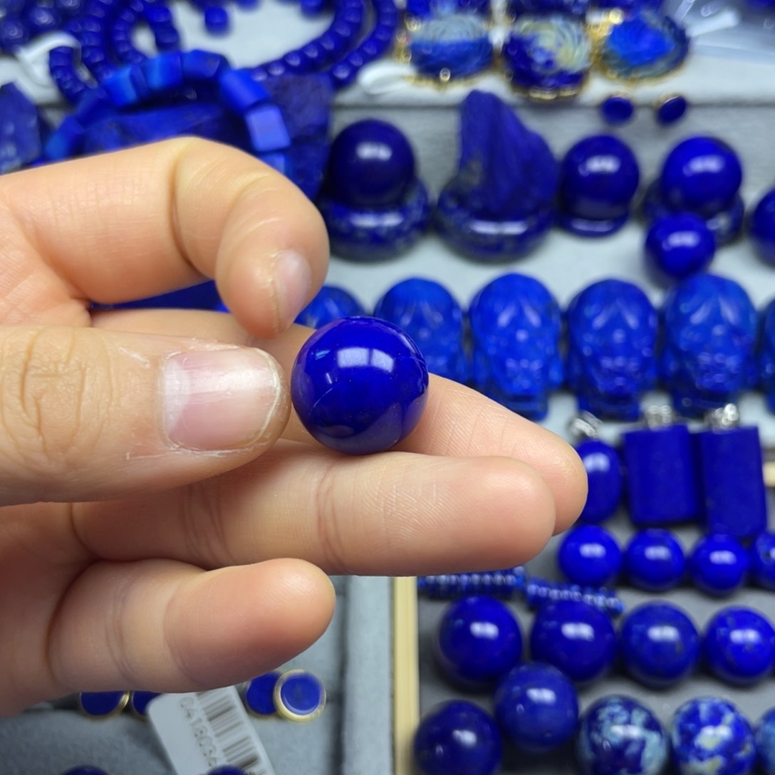 青金石单珠16+未镶嵌孤*