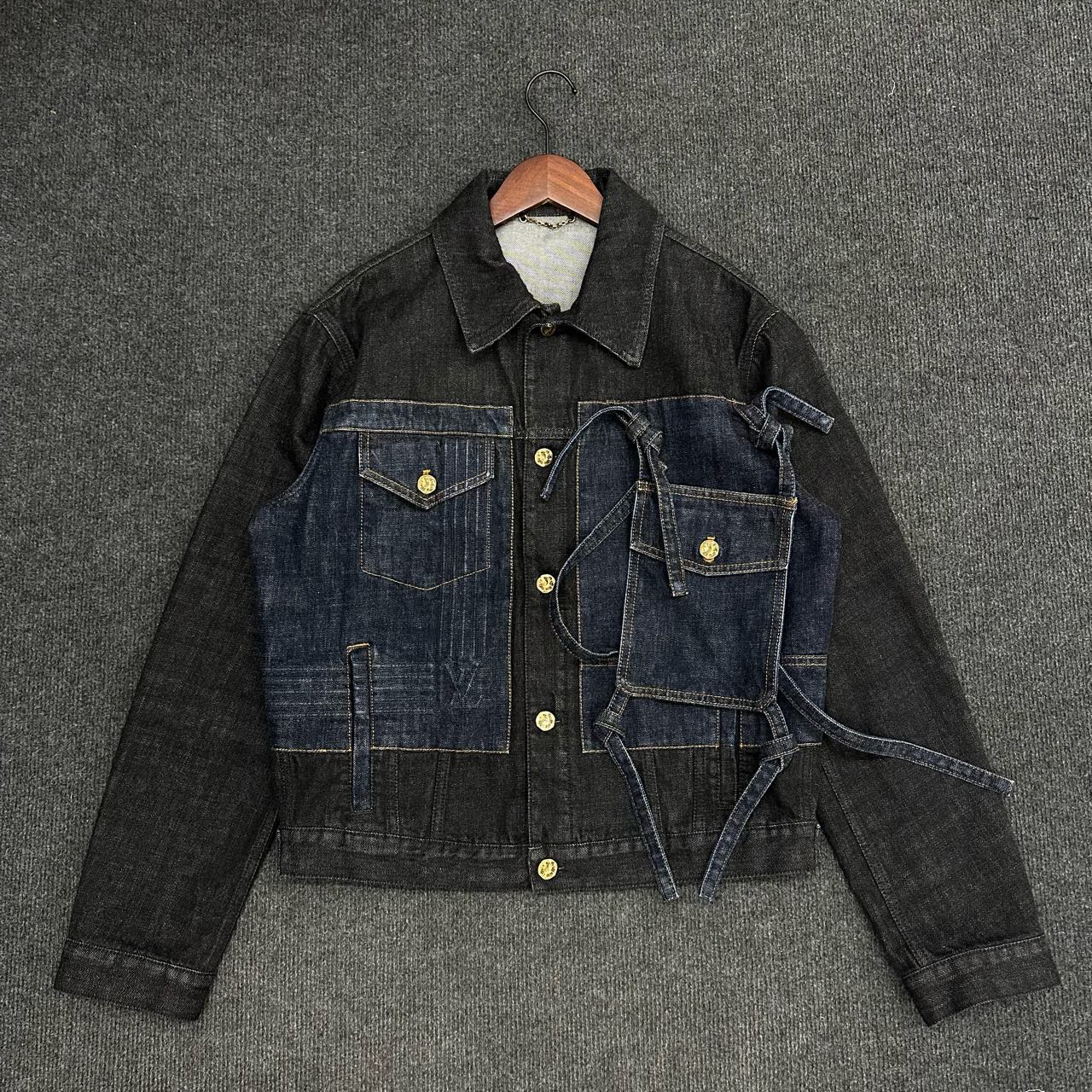 全新未使用 LouisVuitton/路易威登 蝴蝶结拼色牛仔夹克/尺码46