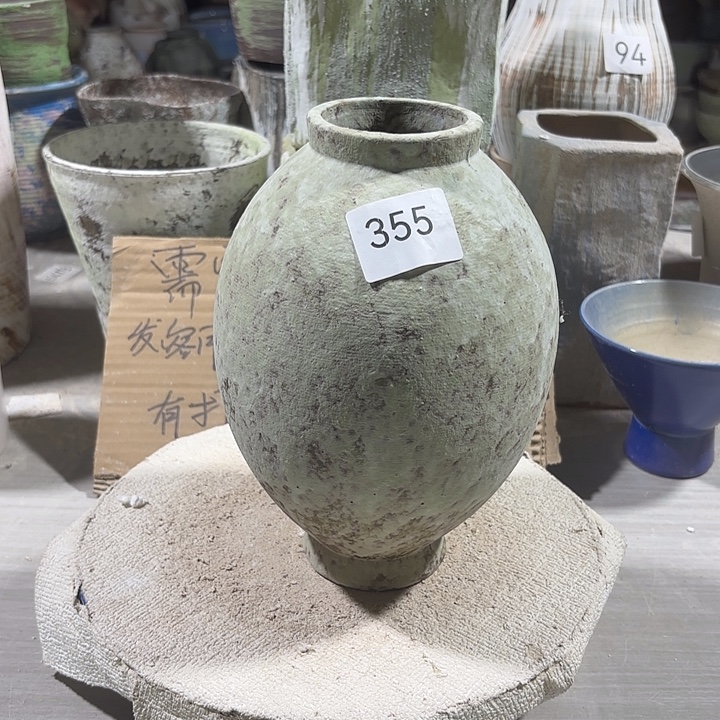 陶摆件高22，口5.5，无孔，355