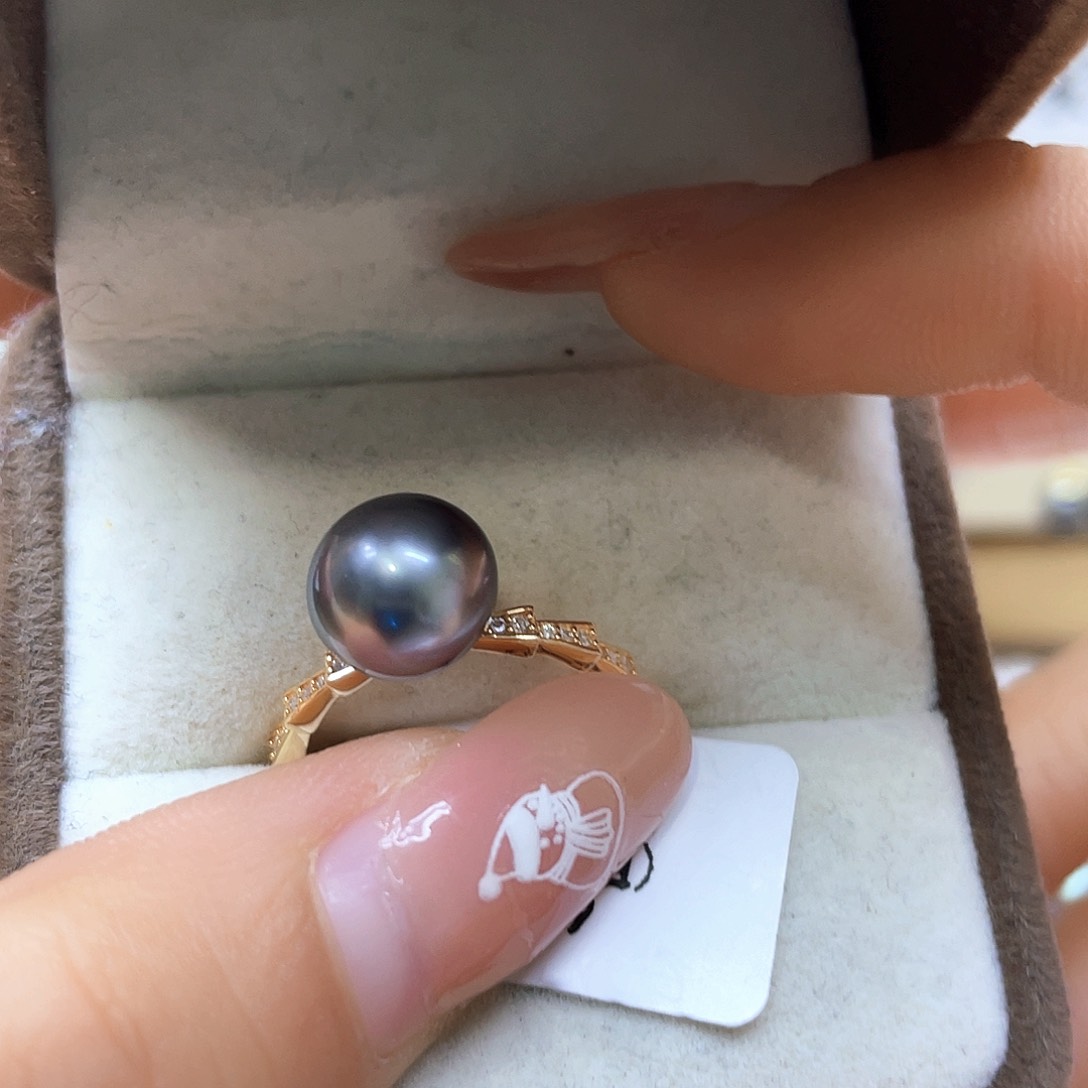 海水珍珠戒指银S925镶嵌