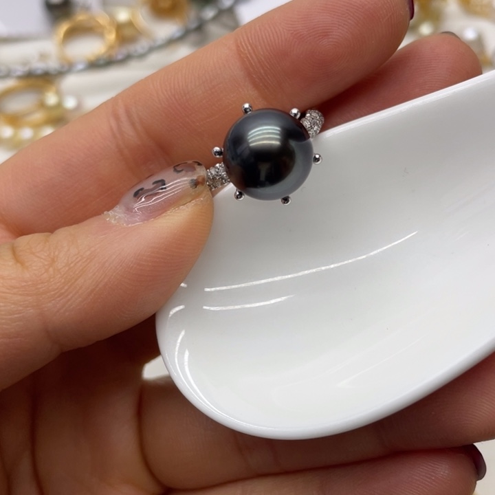 海水珍珠戒指银S925镶嵌