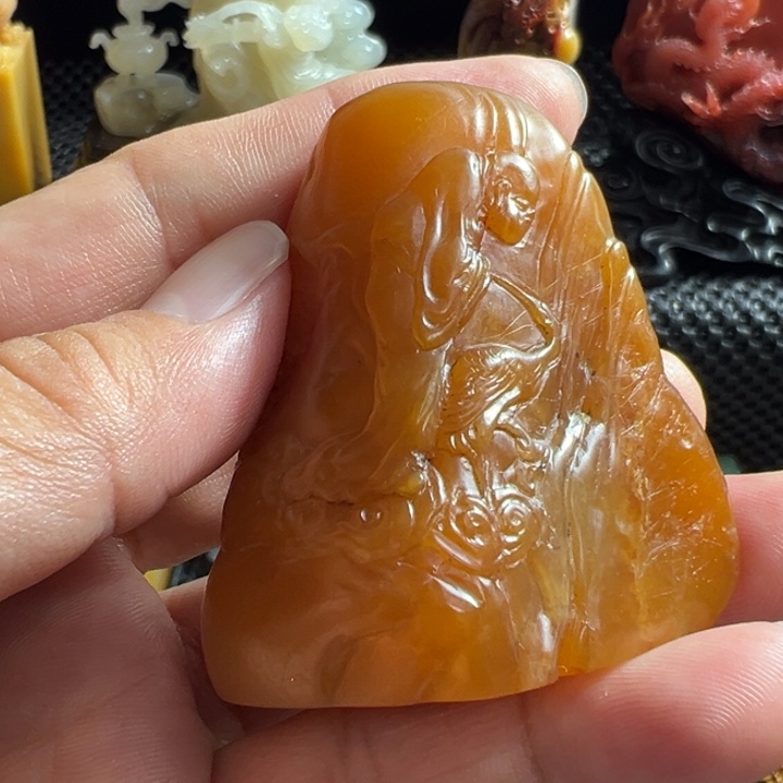 寿山石东*。寿山石中坂田一个