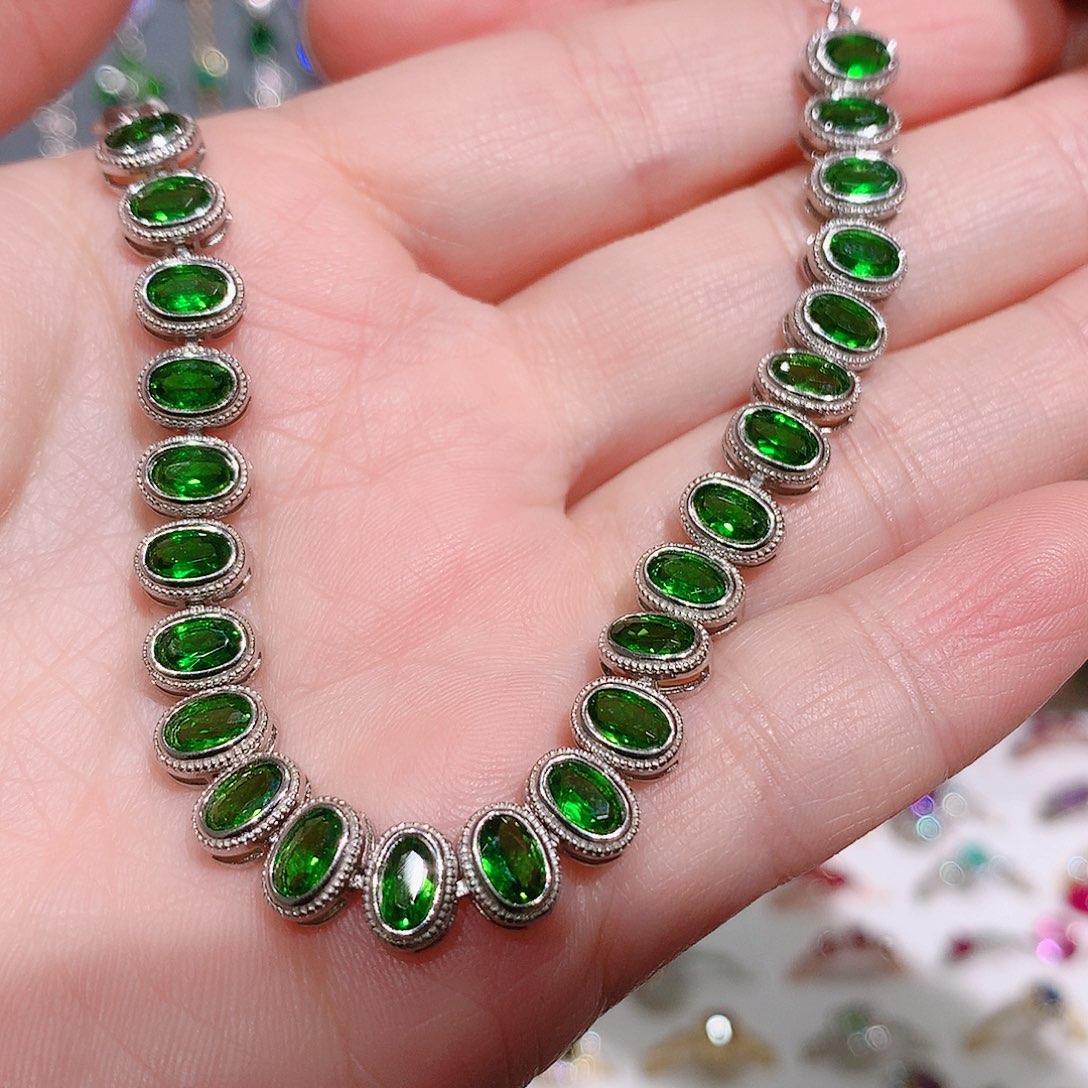 透辉石手链银S925镶嵌