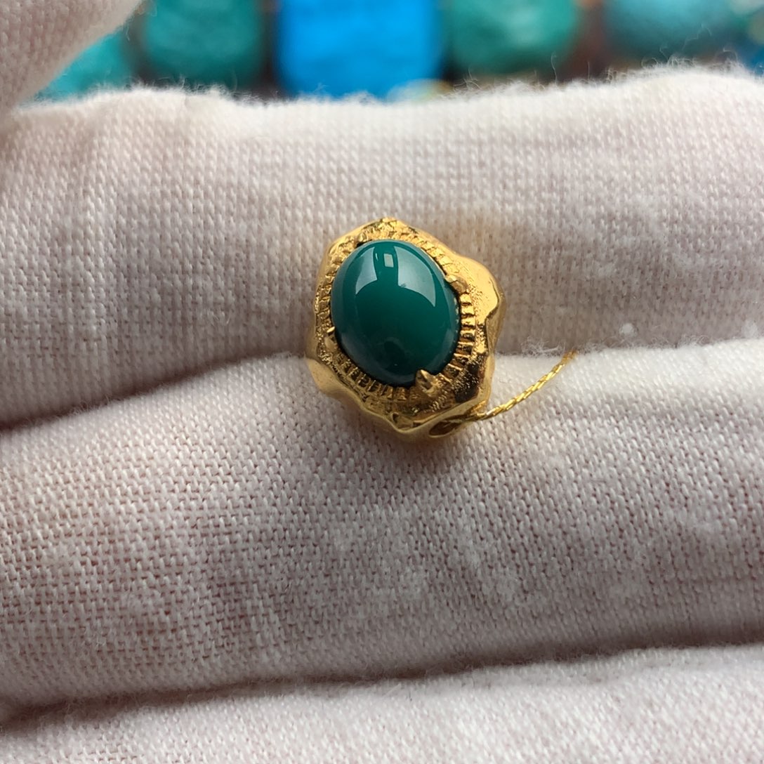 绿松石18K金镶嵌绿松石