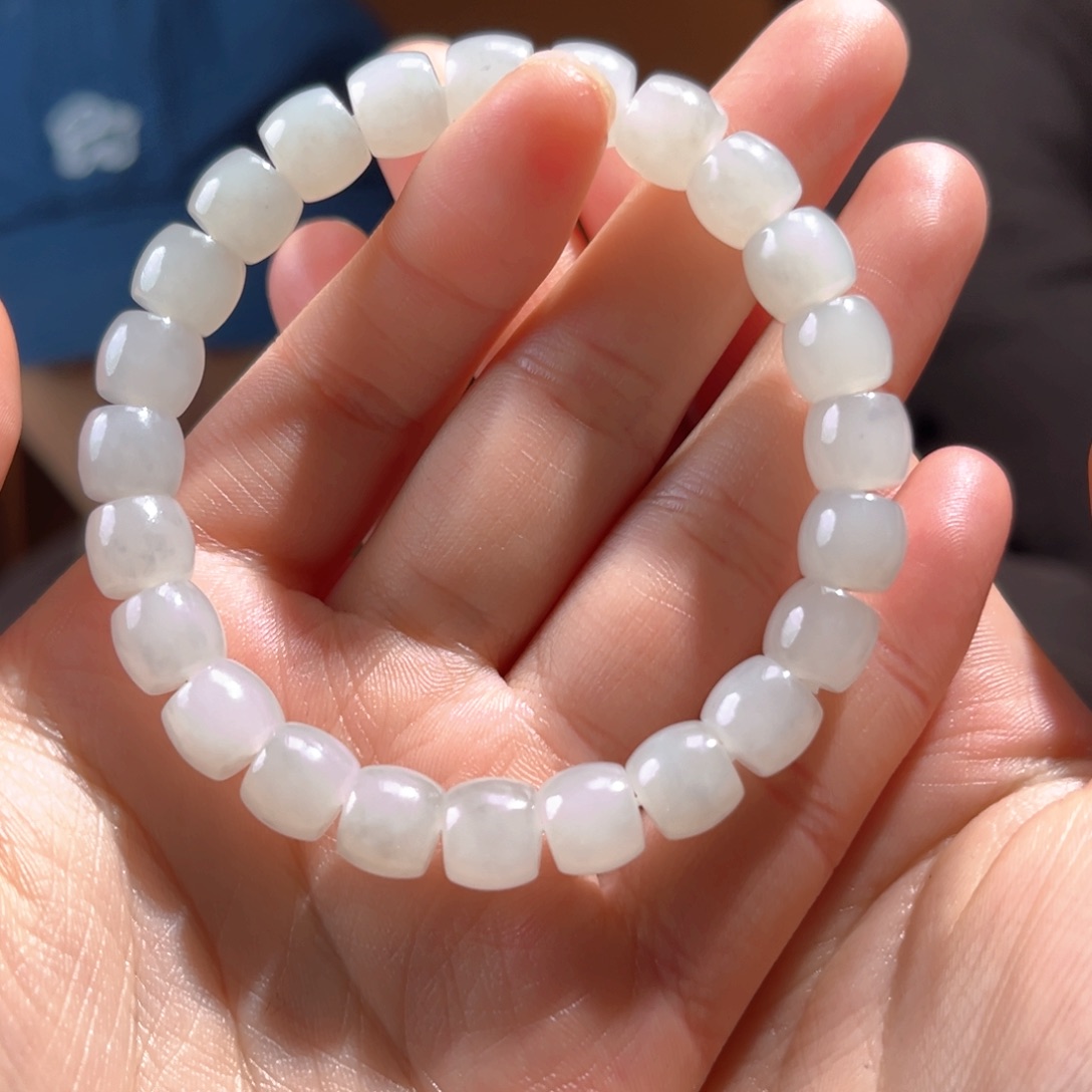 未镶嵌手串和田玉新疆黑山白玉9mm300