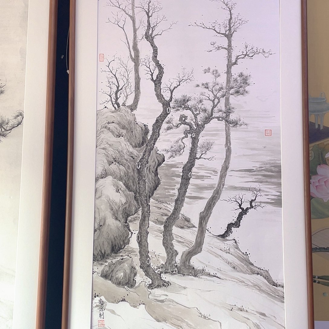 国画手绘国画，精品古松