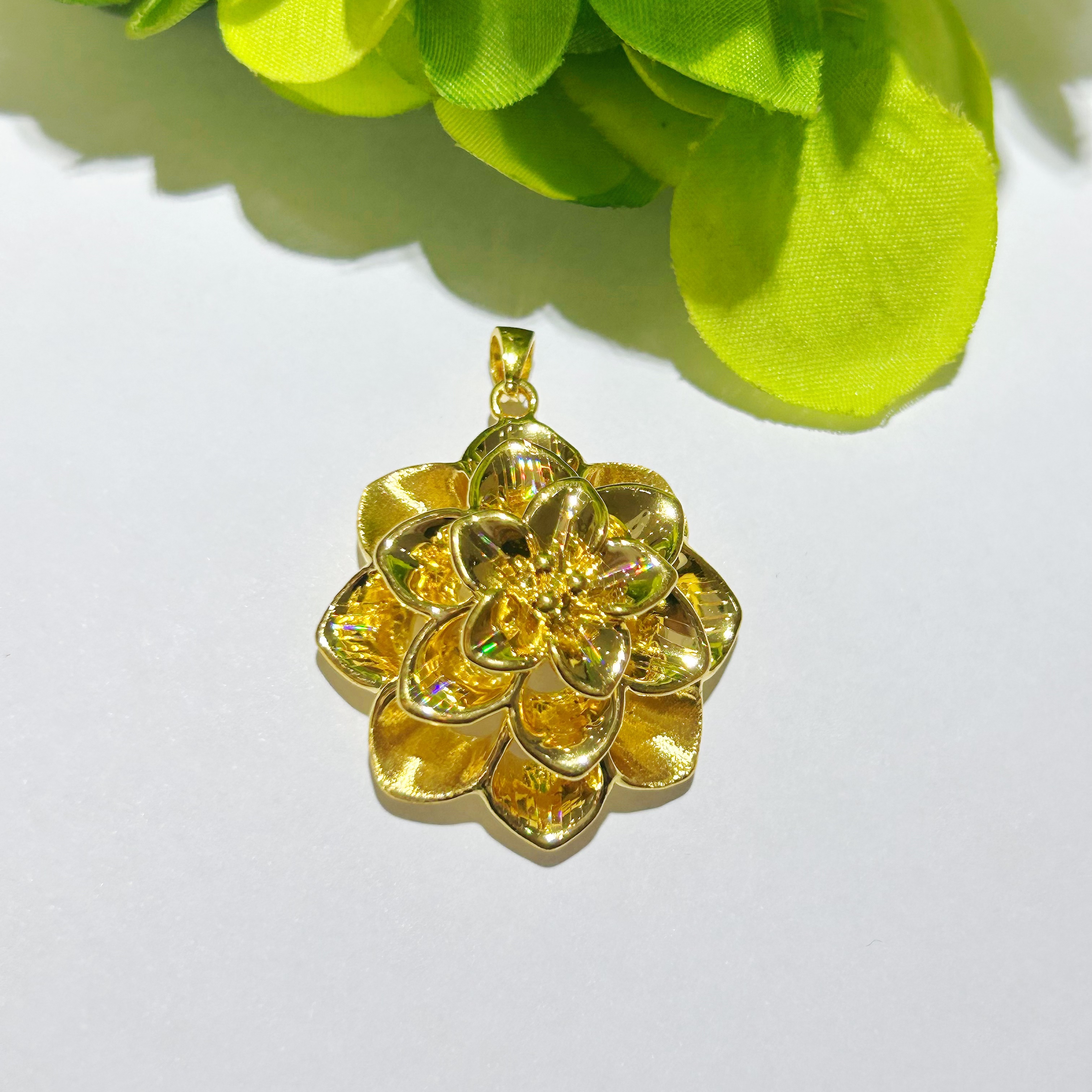 【富远黄金】足金5D工艺大花吊坠挂坠