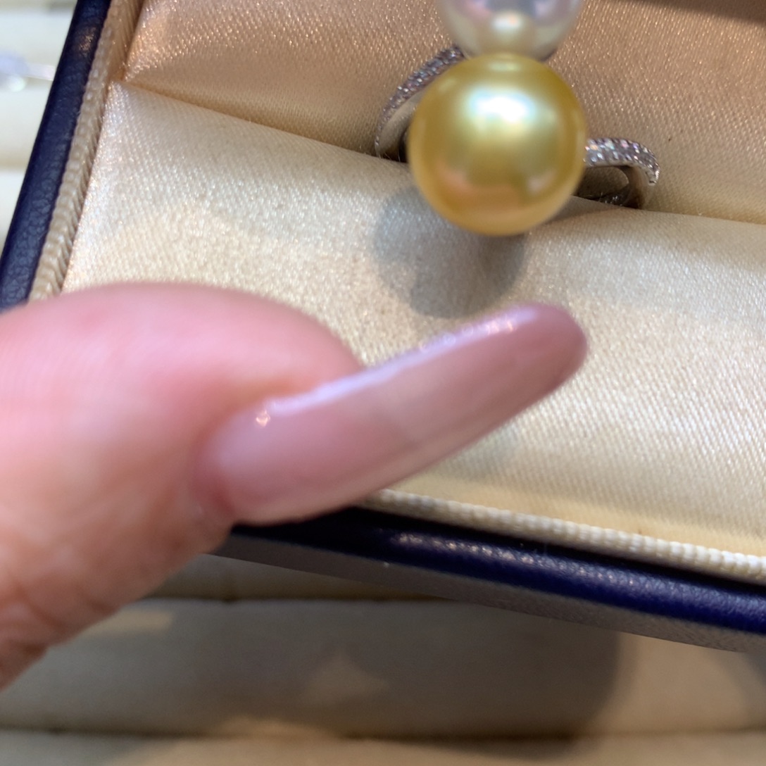 银S925镶嵌戒指海水珍珠