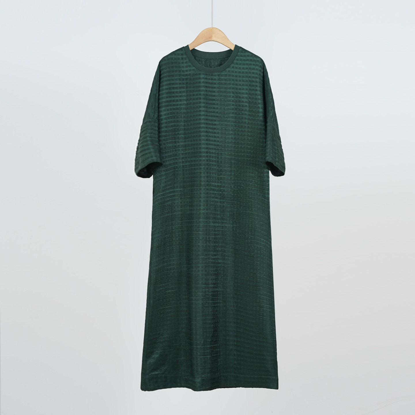 重磅桑蚕丝冠乐绉圆领显瘦女士连衣裙（251336）