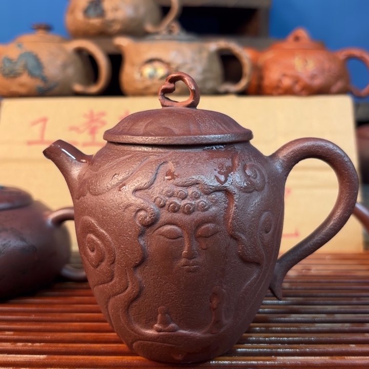 原矿老紫泥250cc一念花开紫砂壶