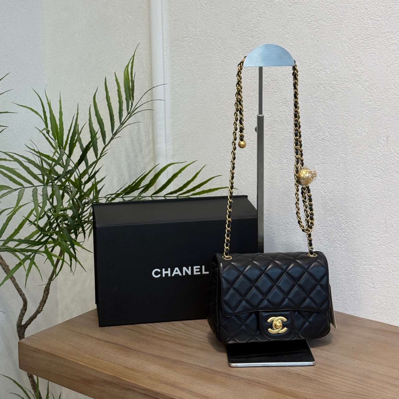 99新 Chanel/香奈儿 金球方胖子 芯片单肩斜挎包（78L5）