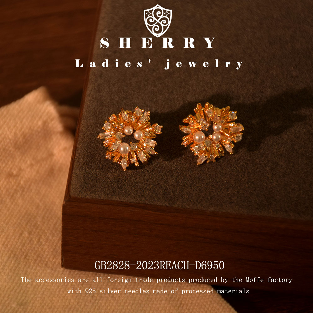 铜合金耳饰 专属设计师款香街絮语耳钉~C-D6950