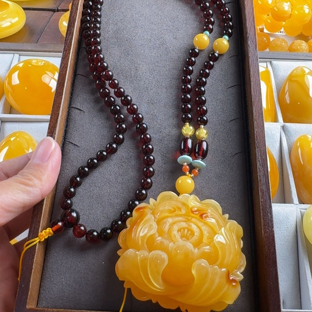 蜜蜡毛衣链未镶嵌