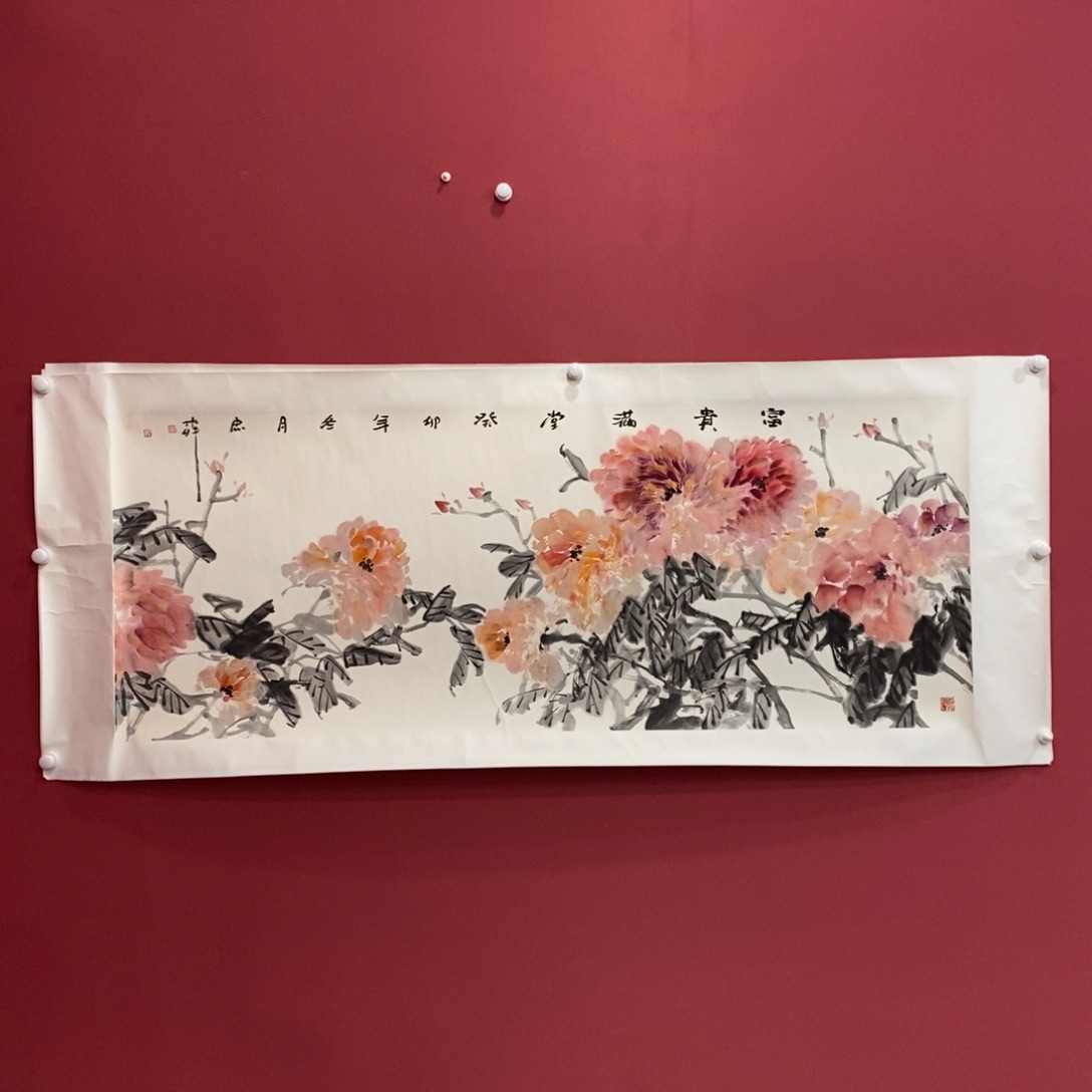 国画廖忠柳小六尺真人真品