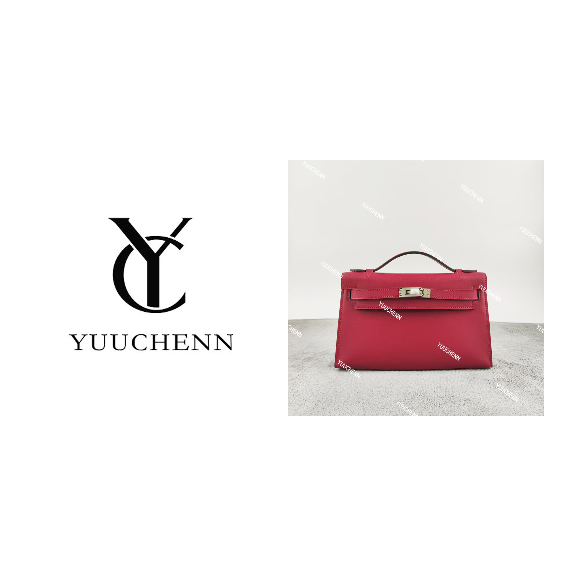 YUUCHENN【半手工定制】22cm原创设计高定真皮包 HH4784