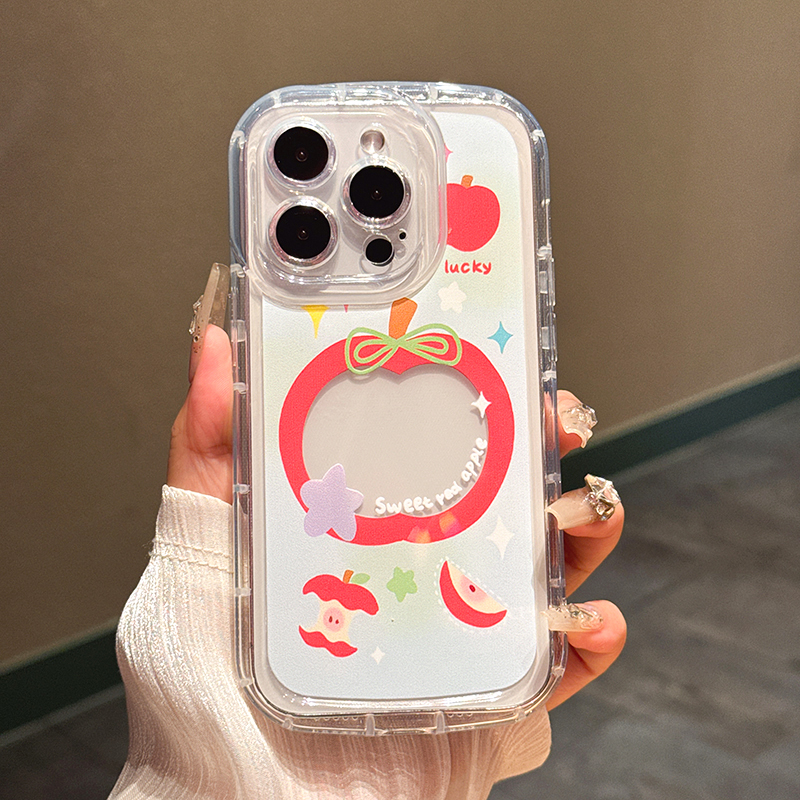【苹果/华为/荣耀/OPPO/vivo小米】红苹果星星直边奶油包边手机壳