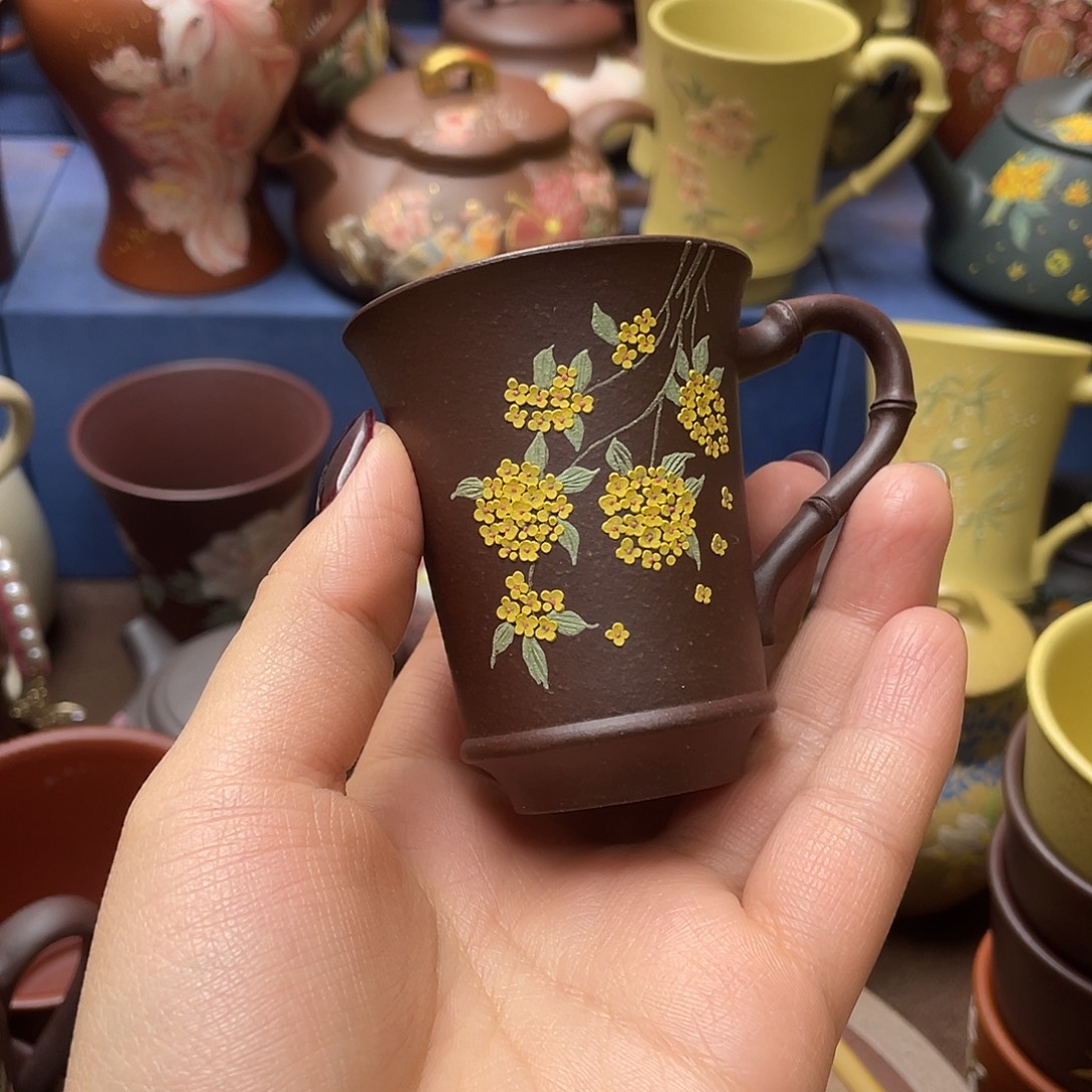 红泥茶杯紫砂主人杯60c