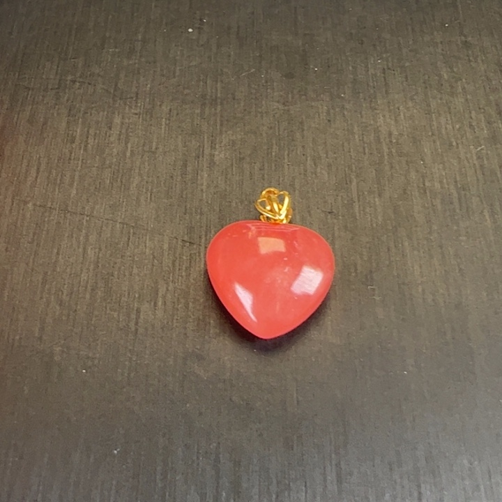 菱锰矿（红纹石）吊坠(赠链)18K金镶嵌