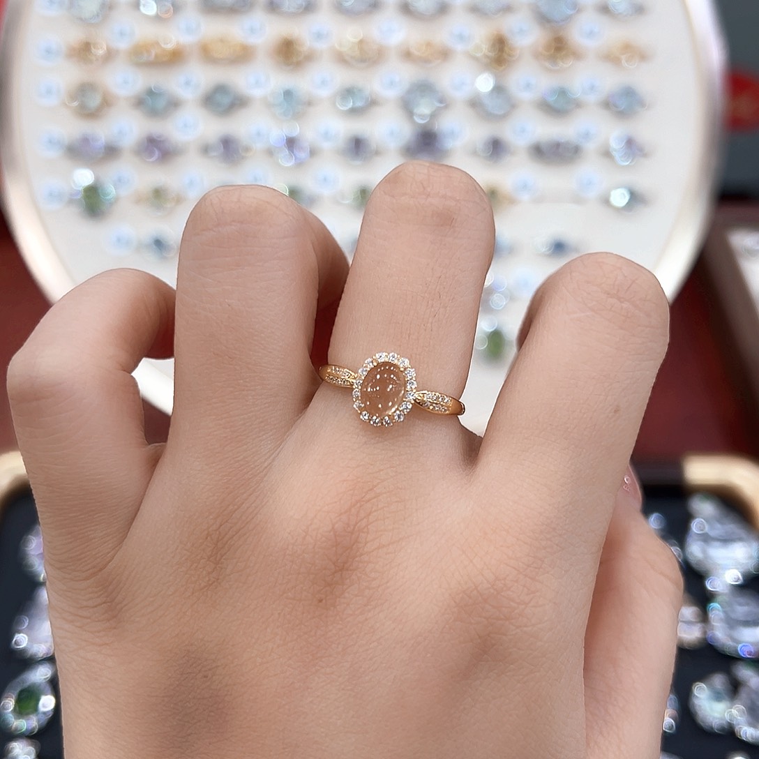 L***～烟晶戒指银S925镶嵌