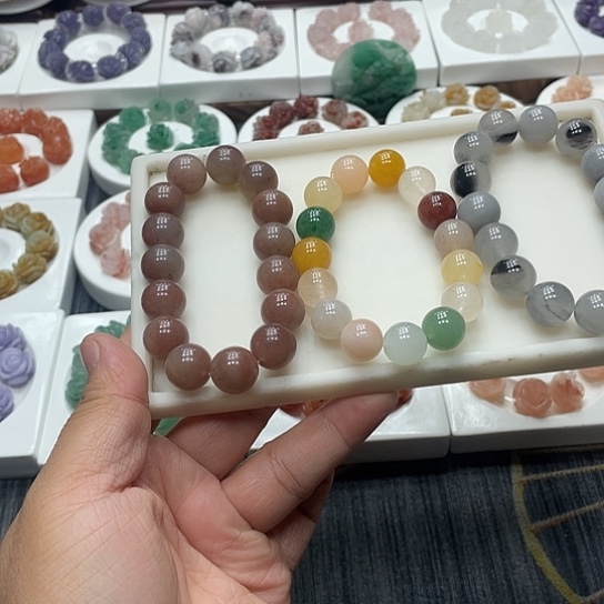 石英质玉（非洲翠）合金手串