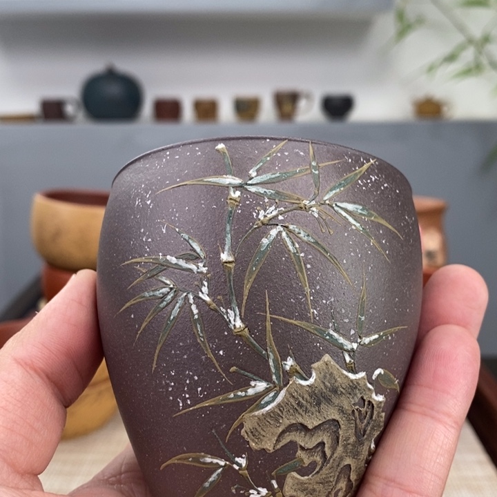 紫砂茶杯宜兴紫砂主人杯