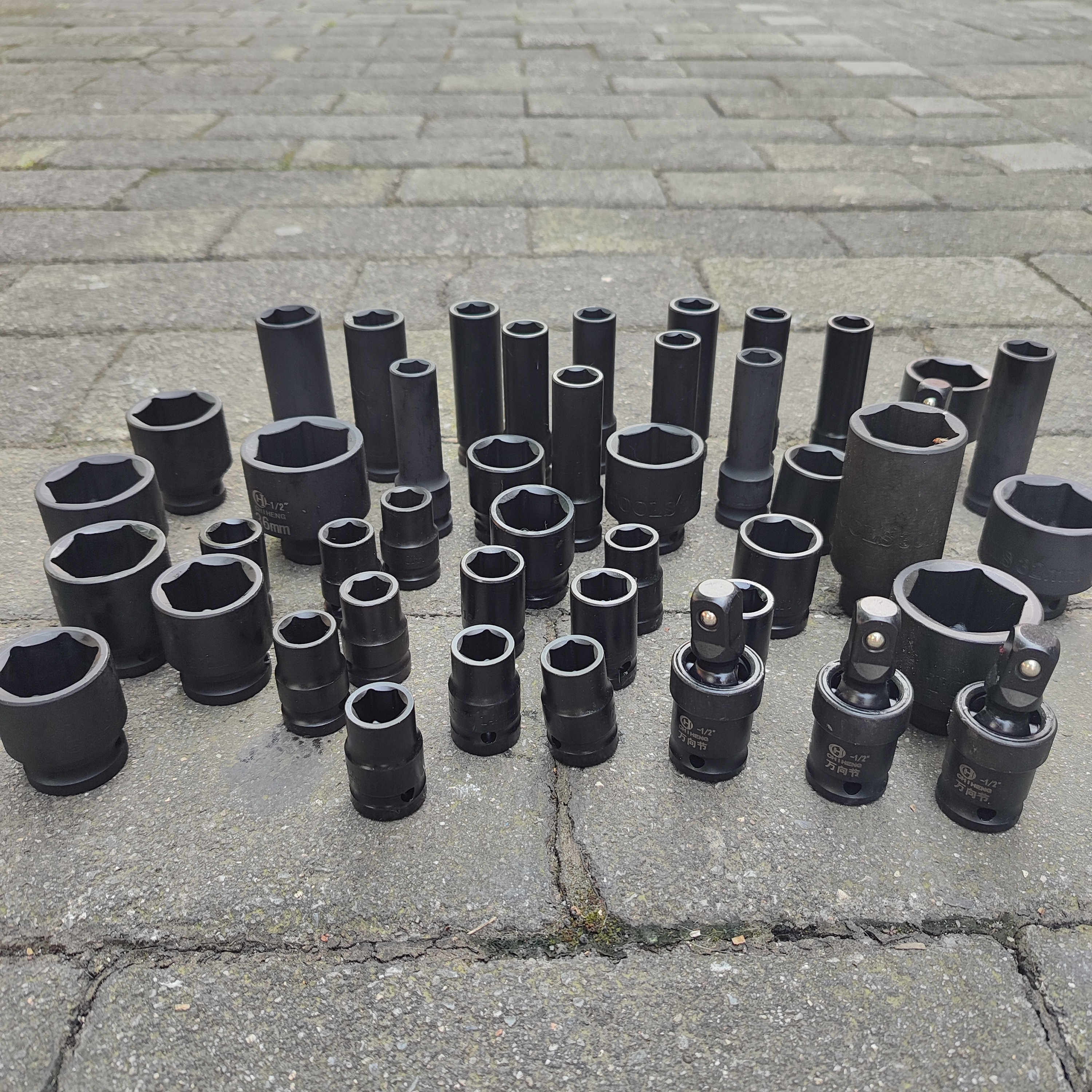 驰恒1/2小风炮气动六角短套筒电扳手工具气动套筒大飞套筒8-41mm