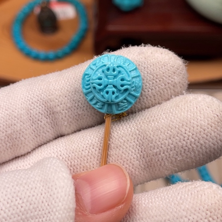 绿松石未镶嵌珠宝奇石金刚牌