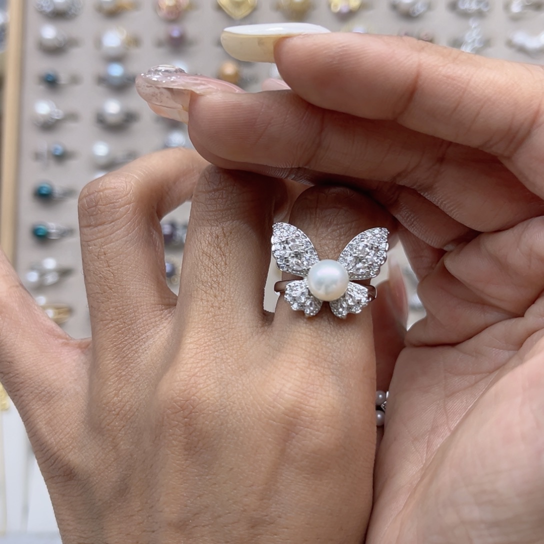 妍***儿戒指合金淡水珍珠