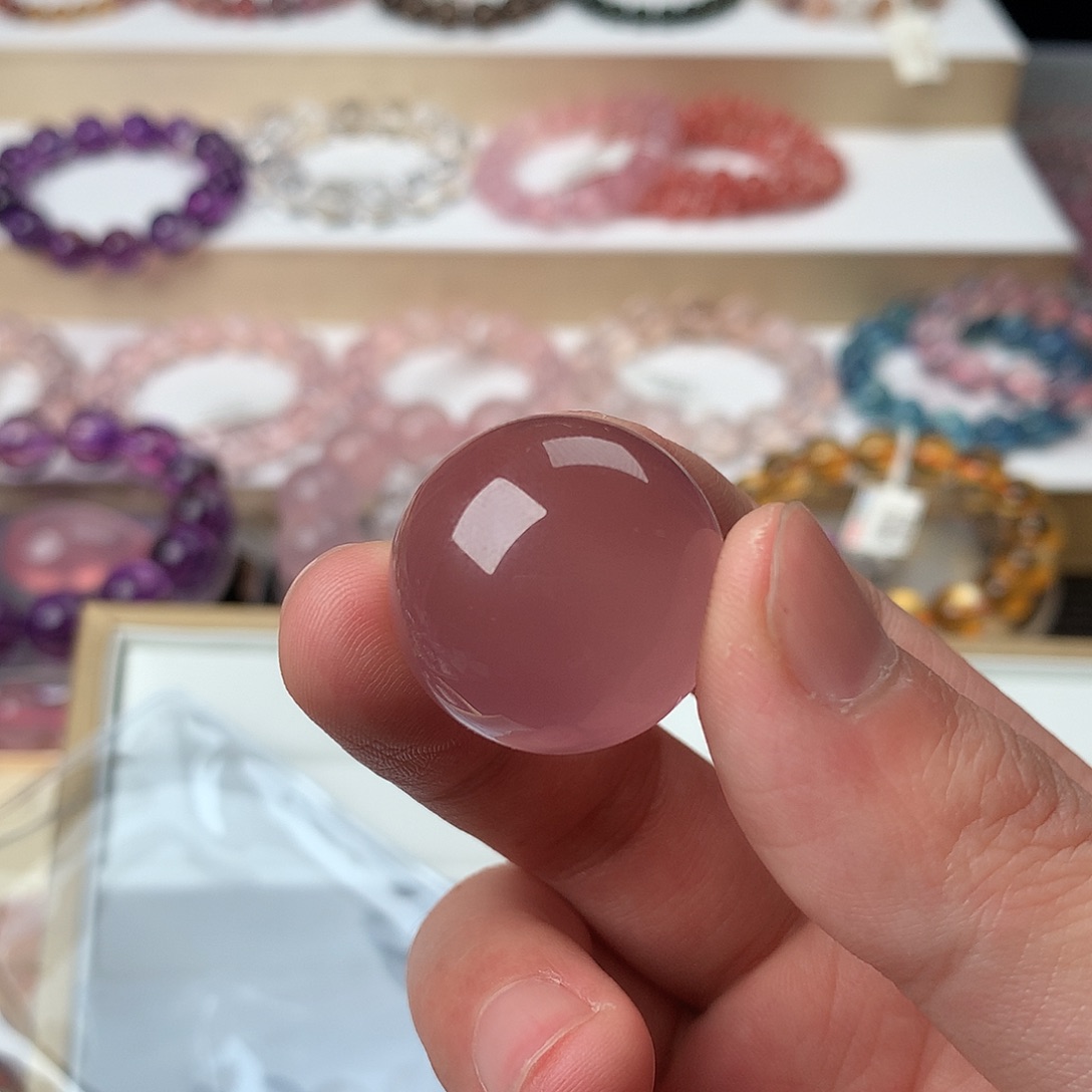 水晶吊坠(不含链)银S925镶嵌顾*渄粉水晶球