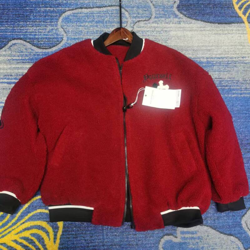 894大码羊羔绒棒球服红色圣诞迎新春