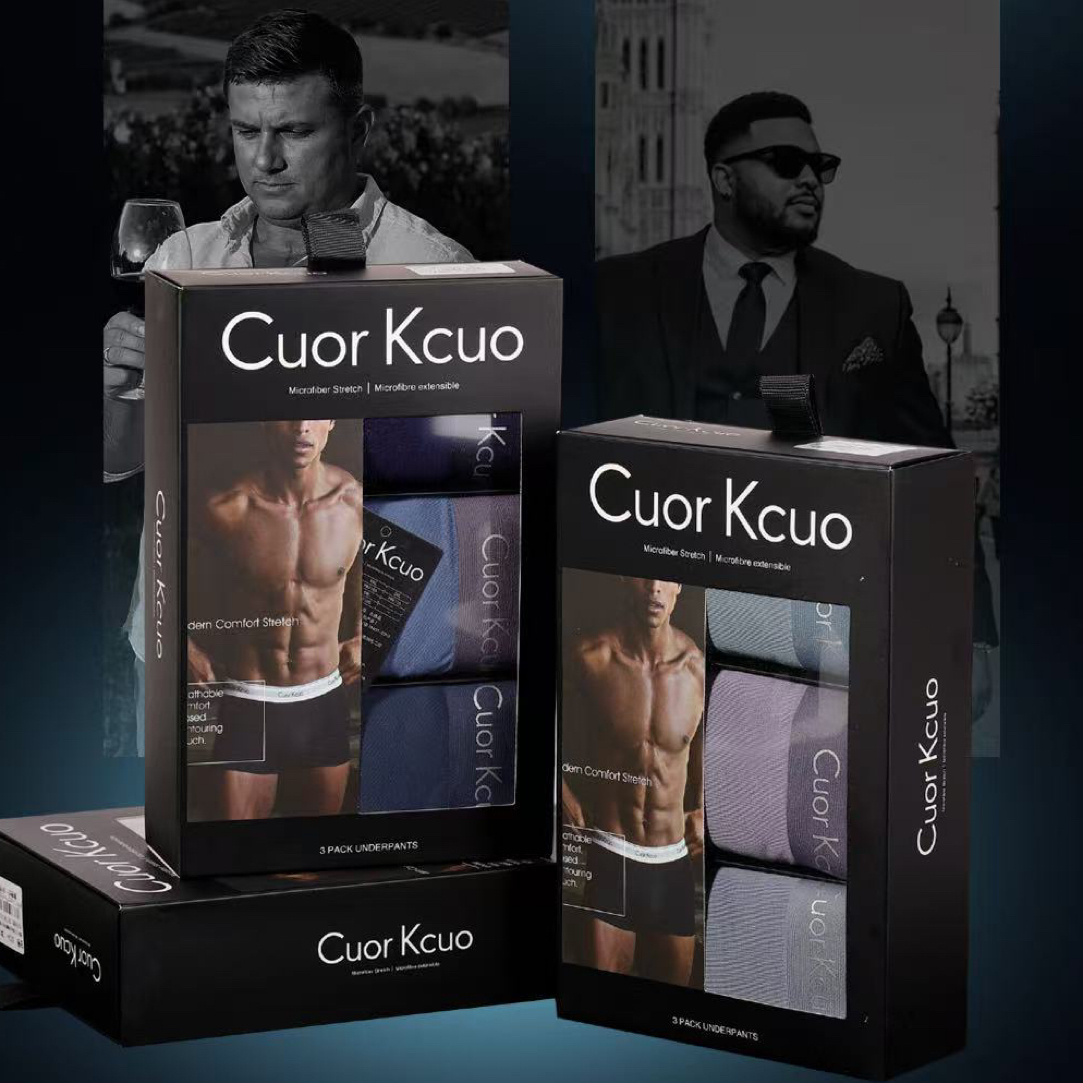 正品Cuor Kcuo高档透气无痕高弹柔软透气抗菌底裆平角男士内裤