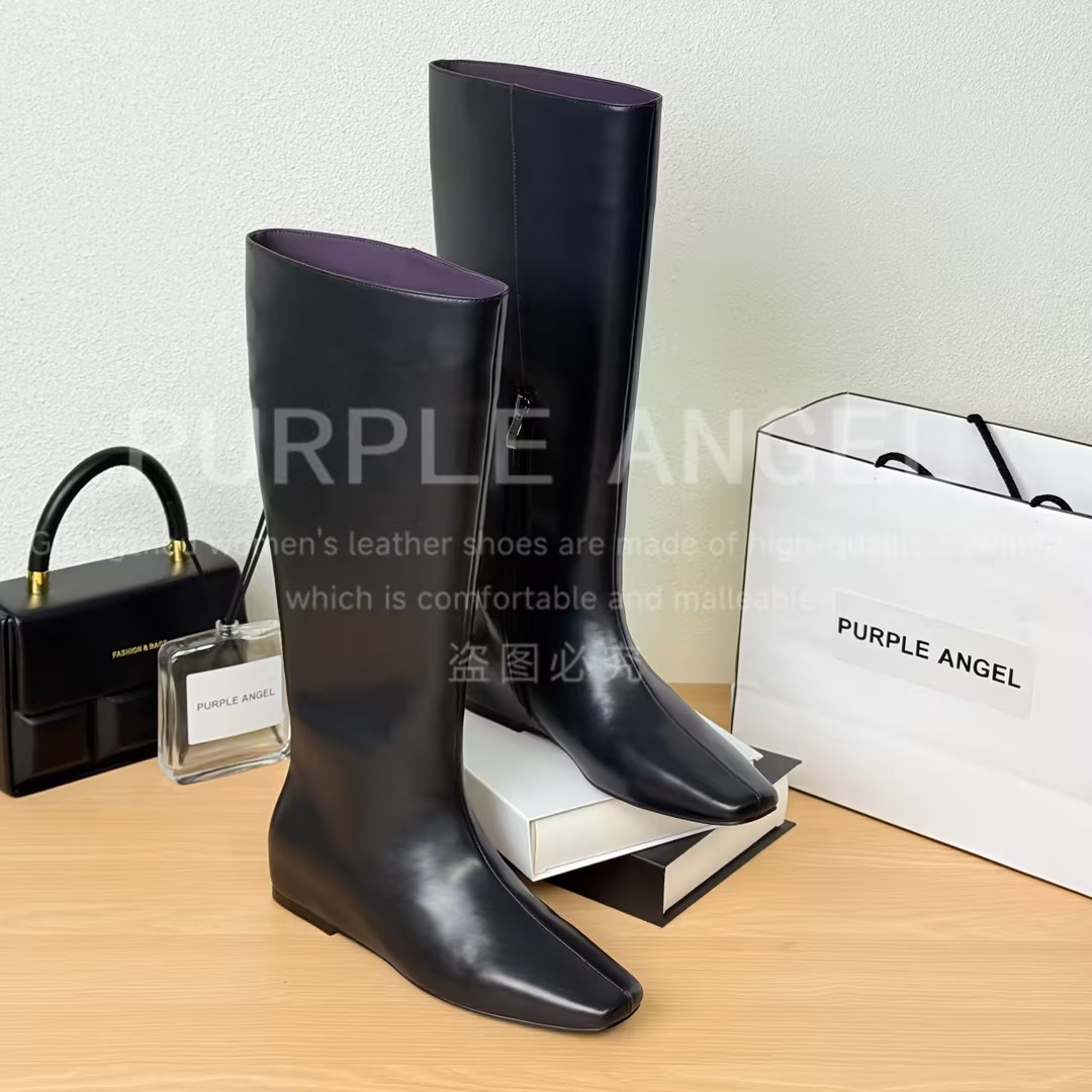 Purple Angel轻奢/法式时尚弹力通勤百搭淑女瘦瘦女靴29186
