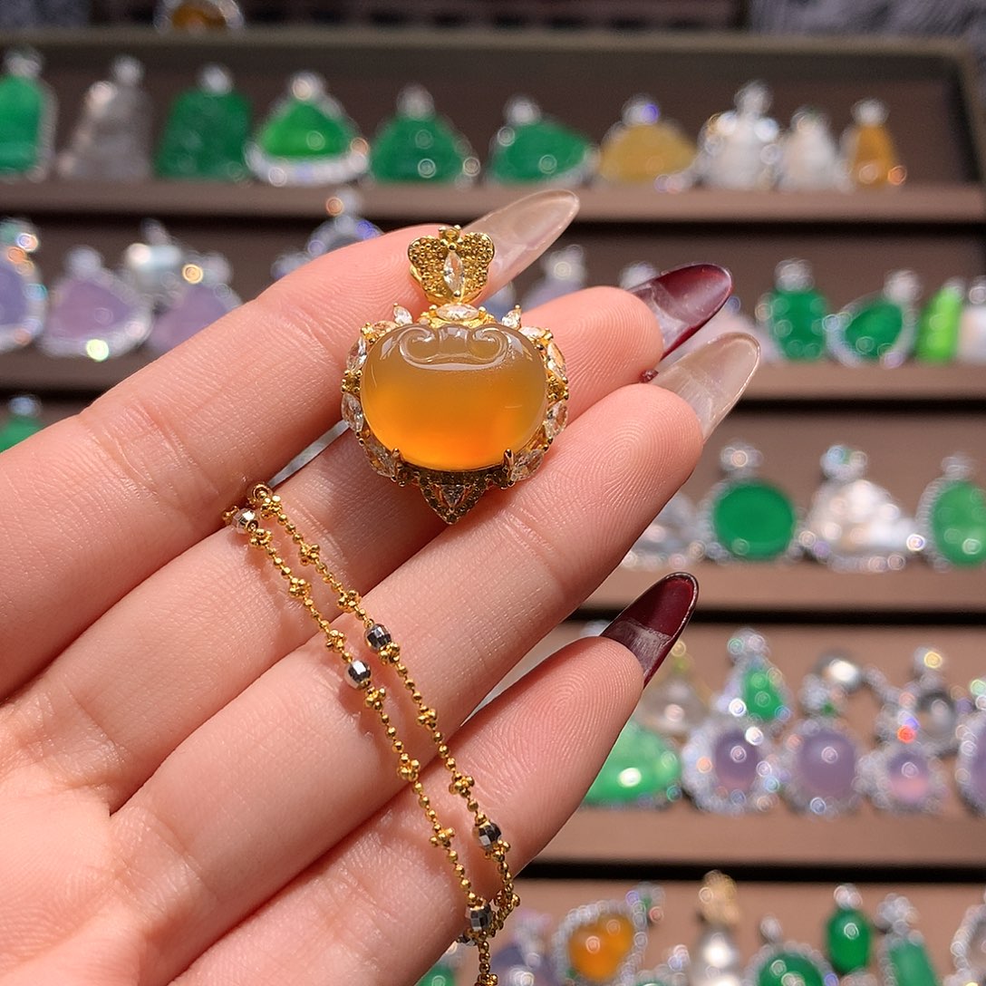 玛瑙/玉髓颈饰银S925镶嵌5***6